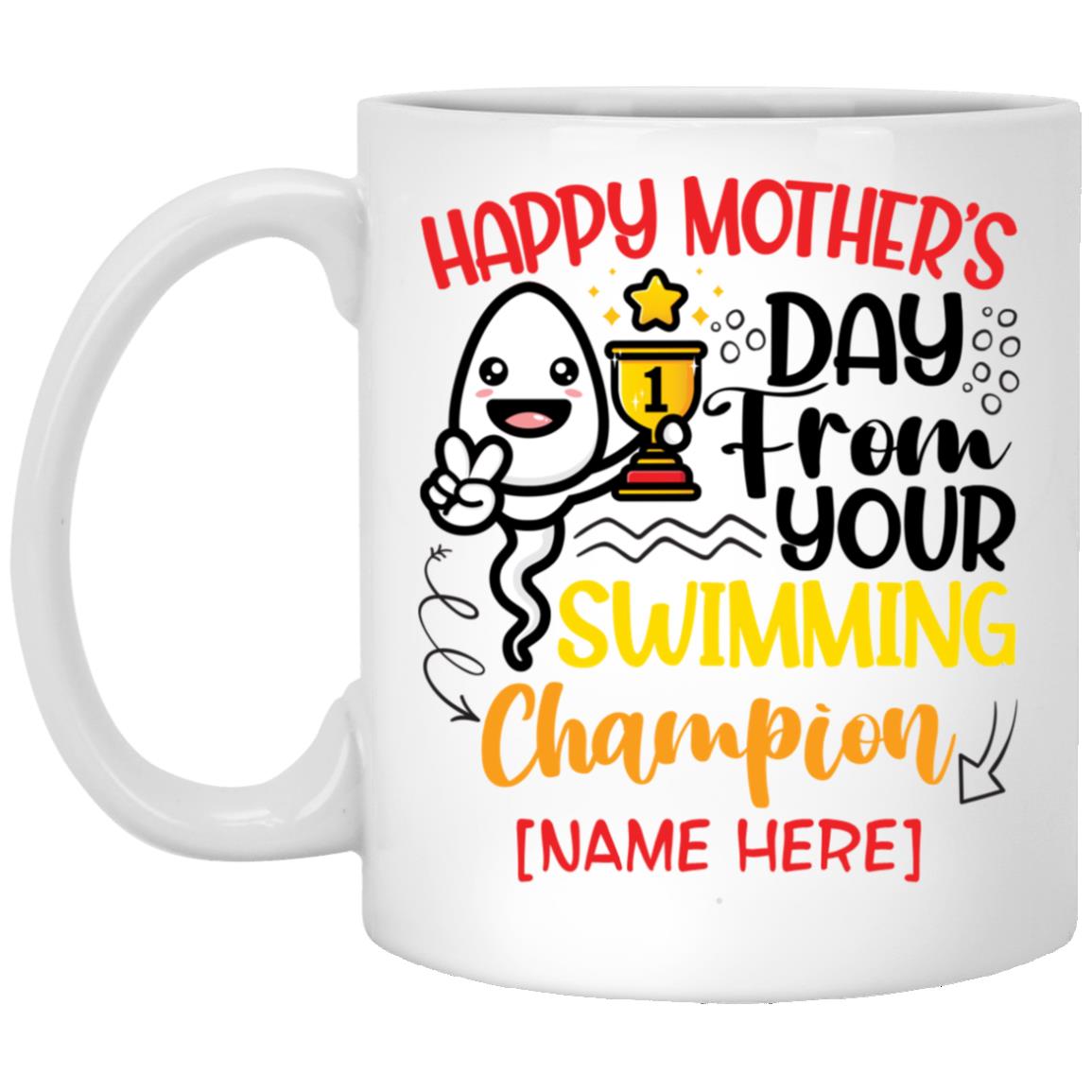 Personalized Happy Mother's Day, White, 11 oz. White Mug