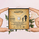 Viking Dad To My Beautiful Daughter Whenever You Feel Overwhelmed Love Knot Pendant Necklace