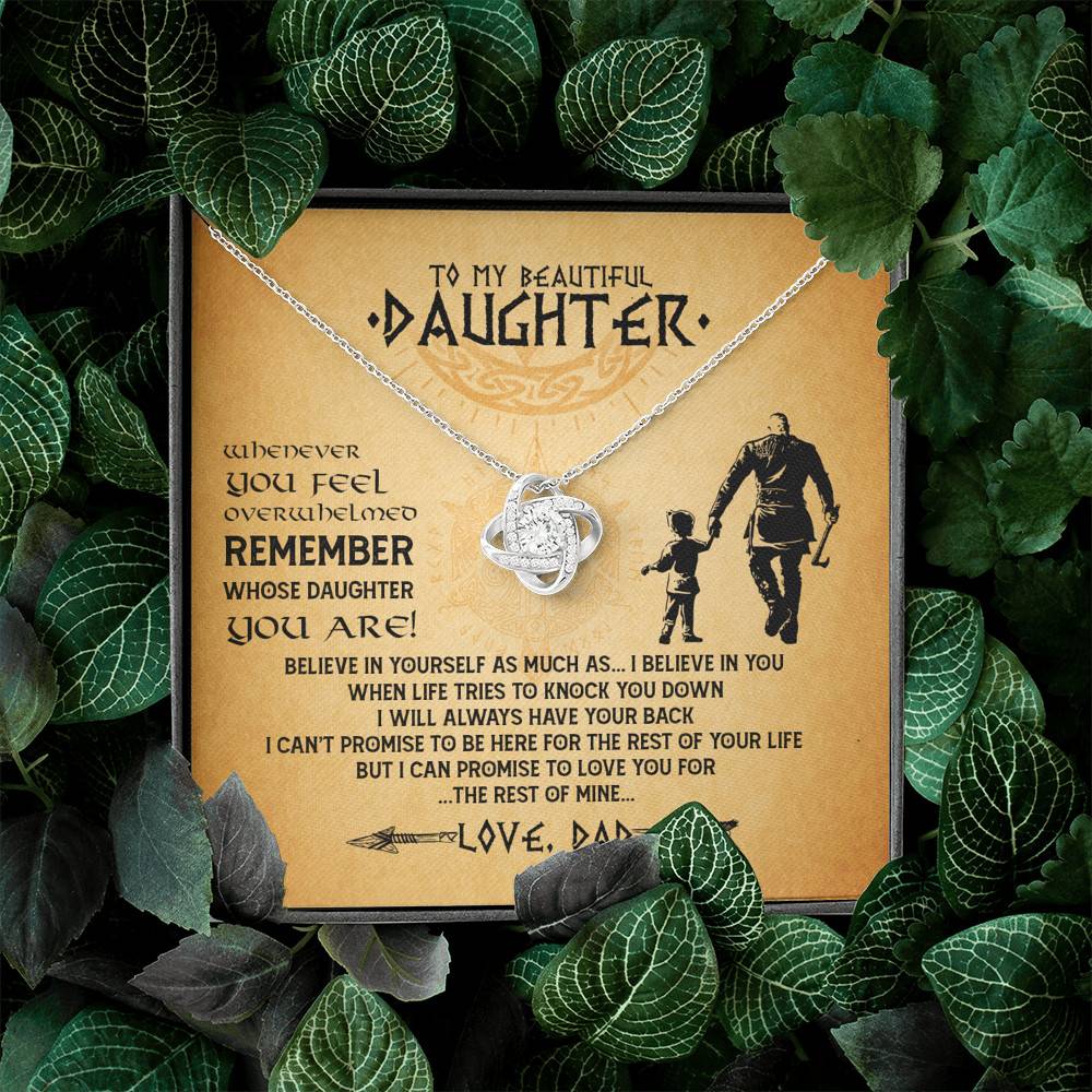 Viking Dad To My Beautiful Daughter Whenever You Feel Overwhelmed Love Knot Pendant Necklace