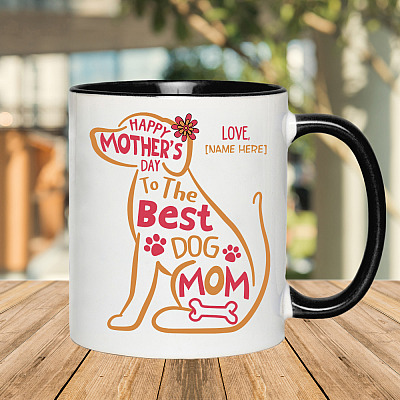 Alternative view of Personalized Happy Mother's Day To The Best Dog Mom Accent Mug - Fur Mom Mug - Dog Mama Gift