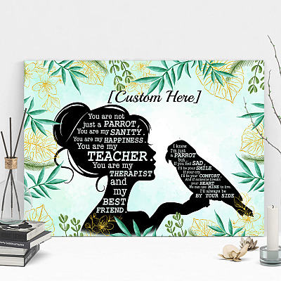 Alternative view of Personalized You Are Not Just A Parrot You Are My Sanity Gallery Wrapped Framed Canvas Prints - Unframed Poster