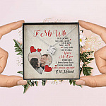 Personalized Photo to My Wife Our Home Ain't No Castle Our Life You're My Queen Love Knot Necklace