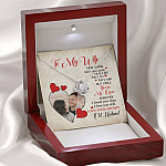 Personalized Photo to My Wife Our Home Ain't No Castle Our Life You're My Queen Love Knot Necklace