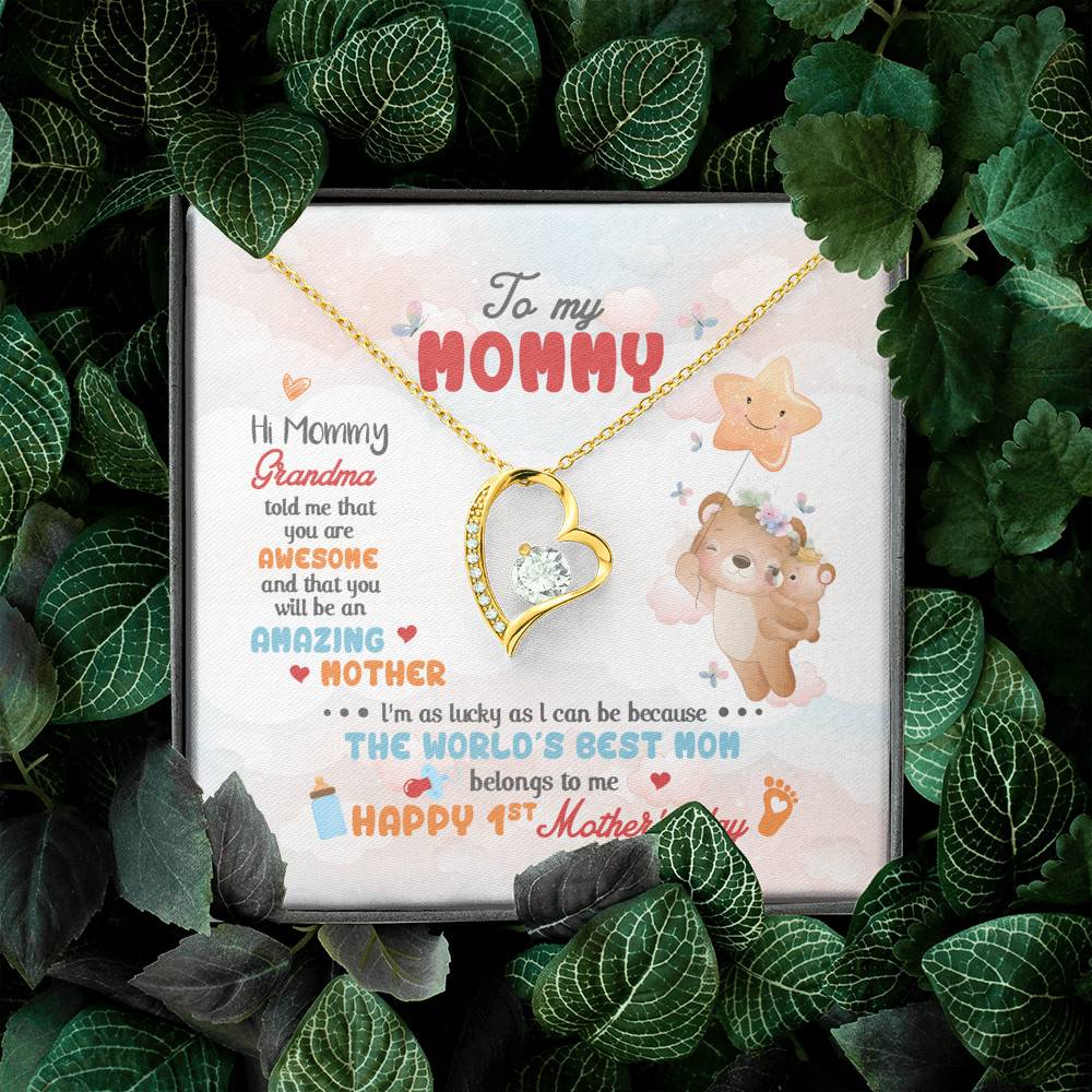 Hi Mommy Grandma Told Me That You Are Awesome You Will Be Amazing Mother Forever Love Pendant Necklace