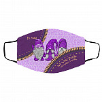 In May We Wear Purple Mask Cover, White, Cloth Face Cover – Medium/Large