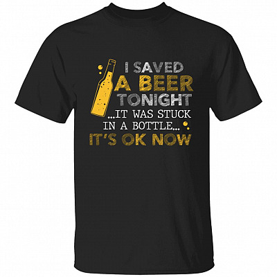 I Saved A Beer T, Black, Unisex T-Shirt