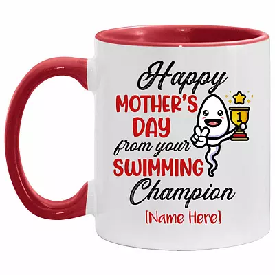 Personalized Accent Mug, White/Red, 11 oz. Accent Mug