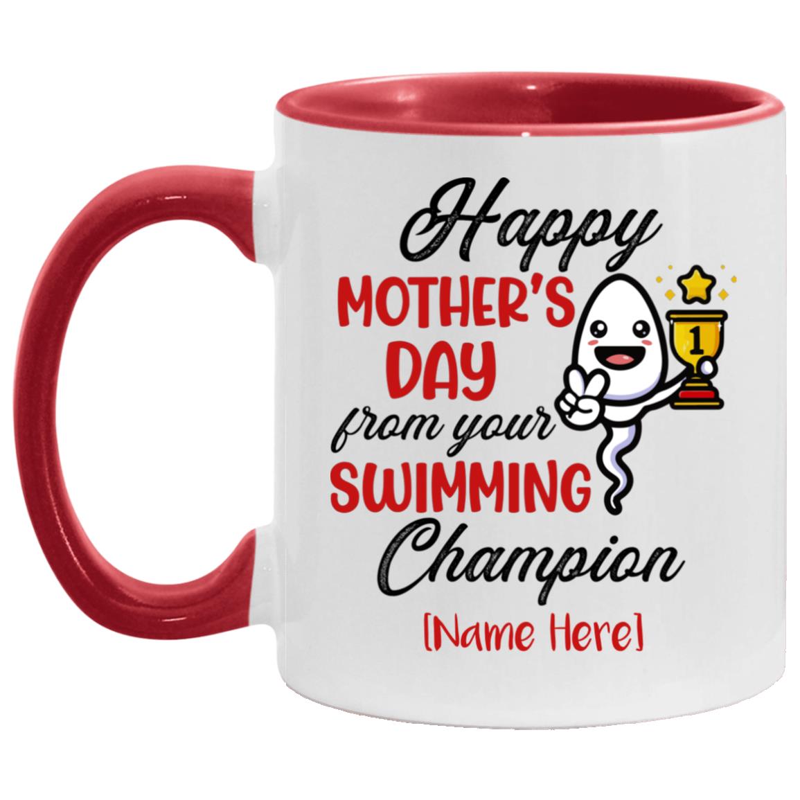 Personalized Accent Mug, White/Red, 11 oz. Accent Mug