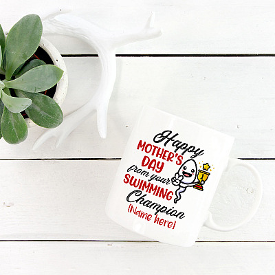Alternative view of Personalized Happy Mother's Day From Your Swimming Champion Funny Mom Ceramic Coffee Mug - Water Bottle