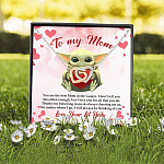 From Baby Yoda To My Mom You Are The Best Mom In The Galaxy Mother's Day Interlocking Hearts Pendant Necklace