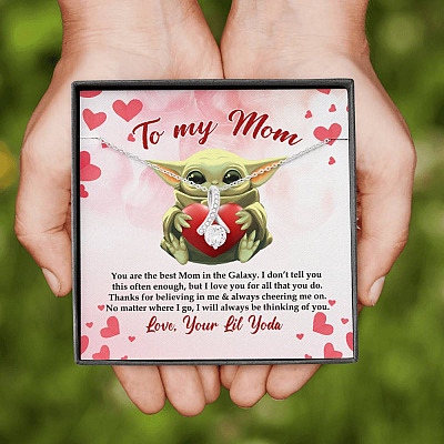 From Baby Yoda To My Mom You Are The Best Mom In The Galaxy Mother's Day Alluring Beauty Necklace