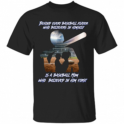 Behind Every Baseball, Black, Unisex T-Shirt