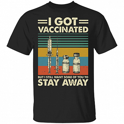 I Got Vaccinated But, Black, Unisex T-Shirt