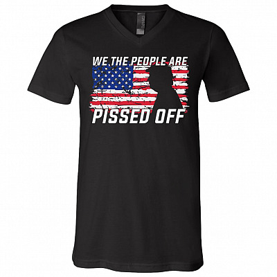 Pissed Off T-Shirt, Black, V-Neck T-Shirt