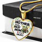Baby Yoda To My Mother Yoda Best Mom In The Galaxy Happy Mother's Day Heart Pendant Necklace - Bangle Baby Yoda To My Mother Yoda Best Mom In The Galaxy Happy Mother's Day Heart Pendant Necklace - Bangle