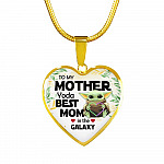 Baby Yoda To My Mother Yoda Best Mom In The Galaxy Happy Mother's Day Heart Pendant Necklace - Bangle Baby Yoda To My Mother Yoda Best Mom In The Galaxy Happy Mother's Day Heart Pendant Necklace - Bangle