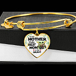 Baby Yoda To My Mother Yoda Best Mom In The Galaxy Happy Mother's Day Heart Pendant Necklace - Bangle Baby Yoda To My Mother Yoda Best Mom In The Galaxy Happy Mother's Day Heart Pendant Necklace - Bangle