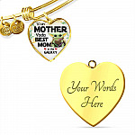Baby Yoda To My Mother Yoda Best Mom In The Galaxy Happy Mother's Day Heart Pendant Necklace - Bangle Baby Yoda To My Mother Yoda Best Mom In The Galaxy Happy Mother's Day Heart Pendant Necklace - Bangle