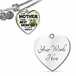 Baby Yoda To My Mother Yoda Best Mom In The Galaxy Happy Mother's Day Heart Pendant Necklace - Bangle Baby Yoda To My Mother Yoda Best Mom In The Galaxy Happy Mother's Day Heart Pendant Necklace - Bangle