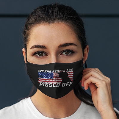 Alternative view of We the People Are Pissed Off Pro Trump Fight for Democracy Washable Reusable Face Mask