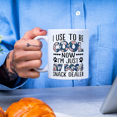 Alternative view of I Used to Be Cool Now I'm Just My Dog Snack Dealer Ceramic Coffee Mug - Beer Stein - Water Bottle - Color Changing Mug