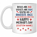 Personalized Dog Mom Roses, White, 11 oz. White Mug