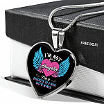 I'm Not Just A Daughter I'm A Daughter To A Dad With Wings Heart Pendant Necklace-Bangle