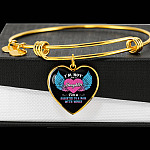 I'm Not Just A Daughter I'm A Daughter To A Dad With Wings Heart Pendant Necklace-Bangle