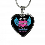 I'm Not Just A Daughter I'm A Daughter To A Mom With Wings Heart Pendant Necklace-Bangle