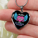 I'm Not Just A Wife I'm A Wife To A Husband With Wings Heart Pendant Necklace-Bangle