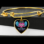 I'm Not Just A Wife I'm A Wife To A Husband With Wings Heart Pendant Necklace-Bangle