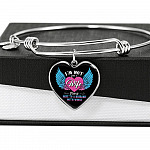 I'm Not Just A Wife I'm A Wife To A Husband With Wings Heart Pendant Necklace-Bangle