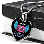 I'm Not Just A Wife I'm A Wife To A Husband With Wings Heart Pendant Necklace-Bangle