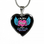 I'm Not Just A Mom I'm A Mom To A Son With Wings Heart Pendant Necklace-Bangle