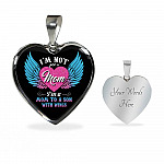 I'm Not Just A Mom I'm A Mom To A Son With Wings Heart Pendant Necklace-Bangle
