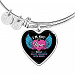 I'm Not Just A Mom I'm A Daughter To A Son With Wings Heart Pendant Necklace-Bangle - Heart Luxury Bangle (Silver)