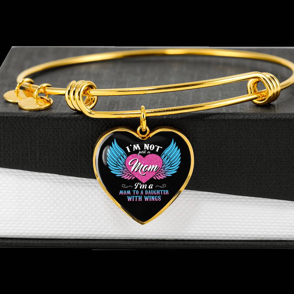 I'm Not Just A Mom I'm A Daughter To A Son With Wings Heart Pendant Necklace-Bangle