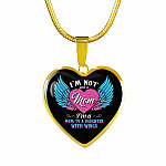 I'm Not Just A Mom I'm A Daughter To A Son With Wings Heart Pendant Necklace-Bangle