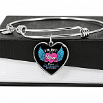 I'm Not Just A Mom I'm A Daughter To A Son With Wings Heart Pendant Necklace-Bangle