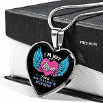I'm Not Just A Mom I'm A Daughter To A Son With Wings Heart Pendant Necklace-Bangle
