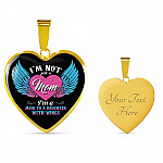 I'm Not Just A Mom I'm A Daughter To A Son With Wings Heart Pendant Necklace-Bangle