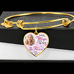 Personalized Photo Your Wings Were Ready But My Heart Was Not Heart Pendant Necklace - Bangle