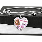 Personalized Photo Your Wings Were Ready But My Heart Was Not Heart Pendant Necklace - Bangle
