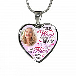 Personalized Photo Your Wings Were Ready But My Heart Was Not Heart Pendant Necklace - Bangle