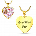 Personalized Photo Your Wings Were Ready But My Heart Was Not Heart Pendant Necklace - Bangle