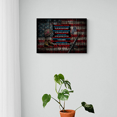 Alternative view of I Am And Always Will Be A Us Veteran Framed Canvas - Unframed Poster - Us Veteran Gift