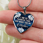 I Am So Thankful That God Made You My Mother - Mothers Day Gift Necklace Heart Pendant Necklace - Bangle