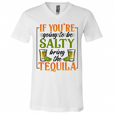 Tequila Shirt, White, V-Neck T-Shirt