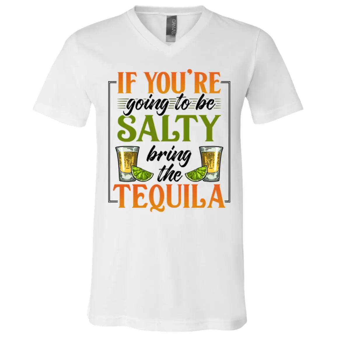 Tequila Shirt, White, V-Neck T-Shirt