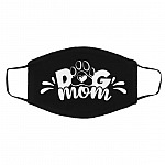 Dog Mom Mask, Black, Cloth Face Cover – Medium/Large